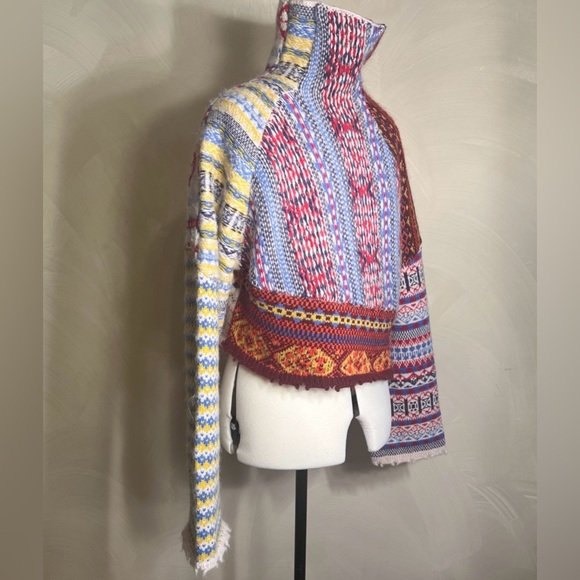 Rag & Bone Women’s  Distressed Hollis Fair-Isle High-Neck Wool BLD Sweater|Sz:S - Picture 3 of 16